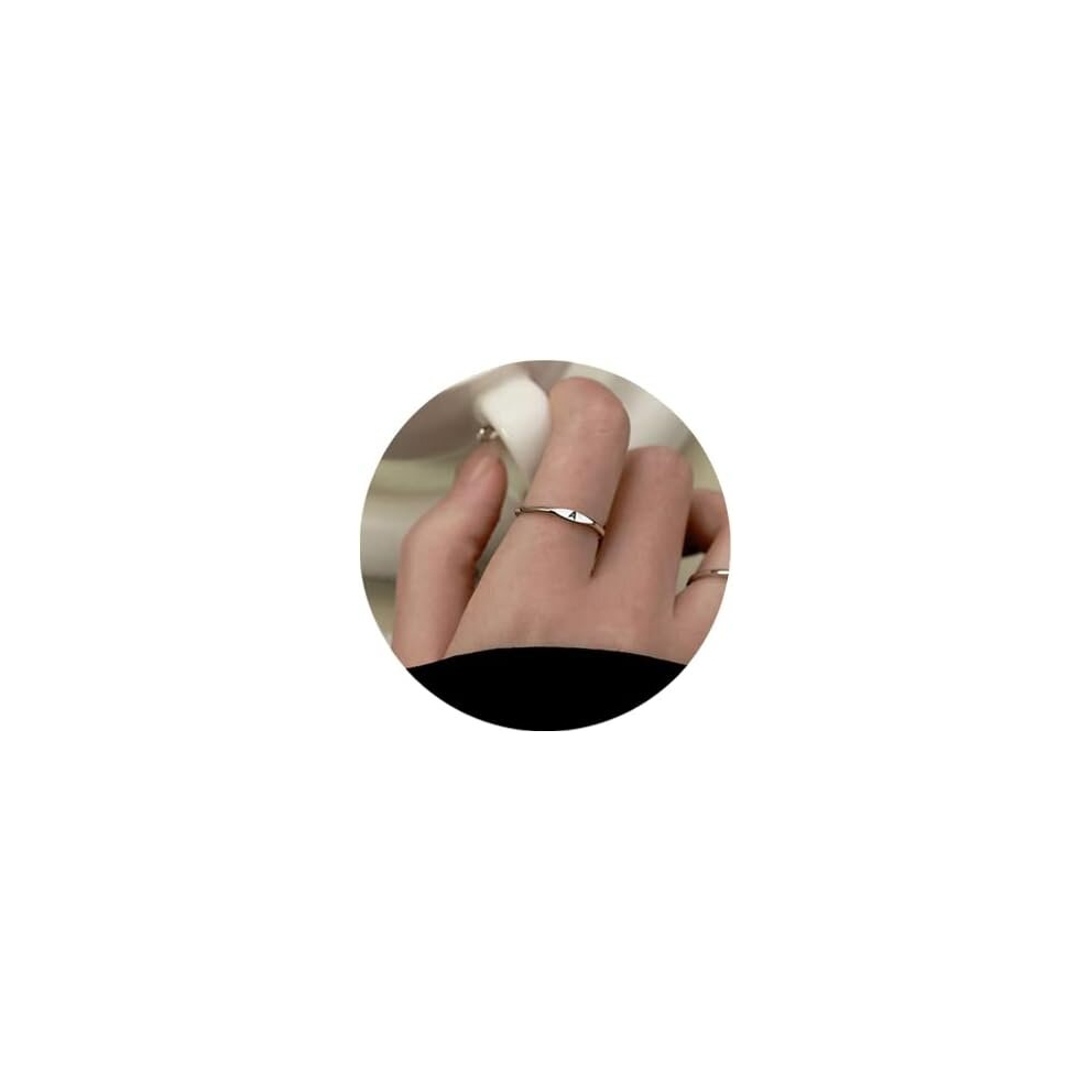 Photos - Ring TIANFU Thin Stacking Initial  for Women Stackable Plain Letter Ring for Teen Girls Silver Capital Letter Band Ring Open Adjust 