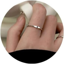 Thin Stacking Initial Rings for Women Stackable Plain Letter Ring for Teen Girls Silver Capital Letter Band Ring Open Adjustable Alphabet Ring