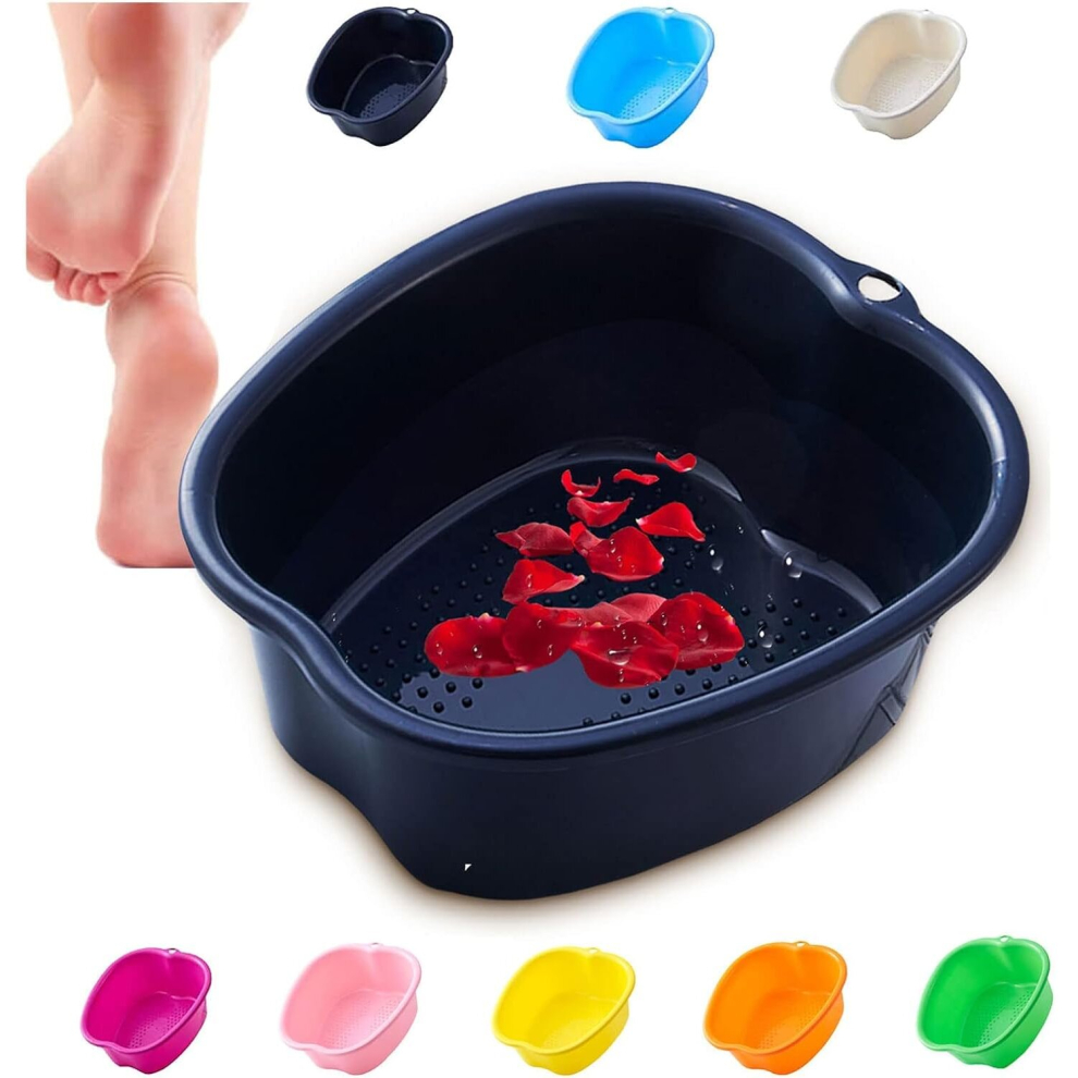 Tianfu Foot Soaking Bath Basin, Large Plastic Foot Soaking Tub, Foot Massage Sturdy Durable Foot Tub, Pedicure And Massager Tub For At Home Spa