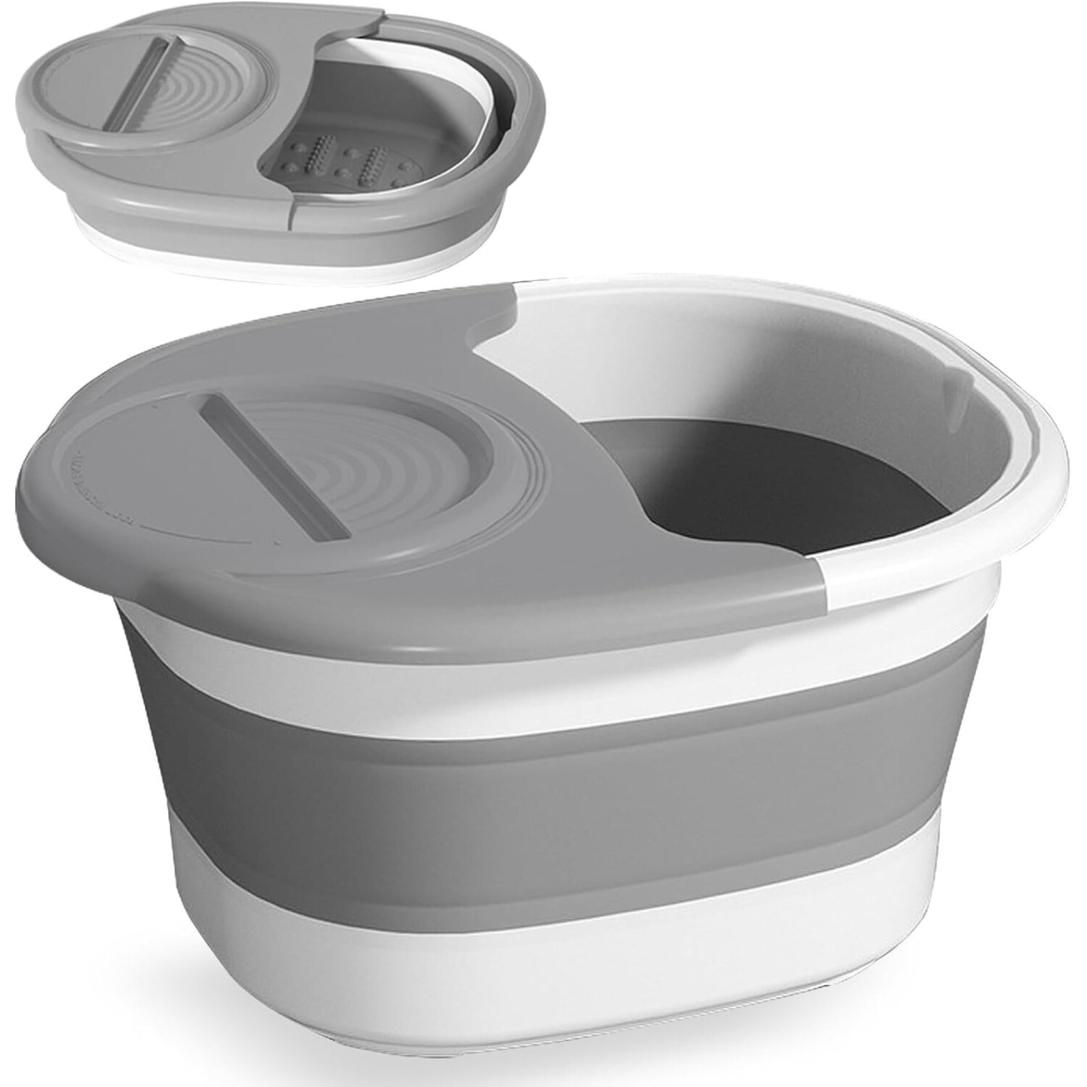 Tianfu Collapsible Foot Bath Basin, Portable Foot Soak Tub Collapsible Spa Bucket For Soaking Feet With Lid And Massage For Home Soothe Tired Muscles
