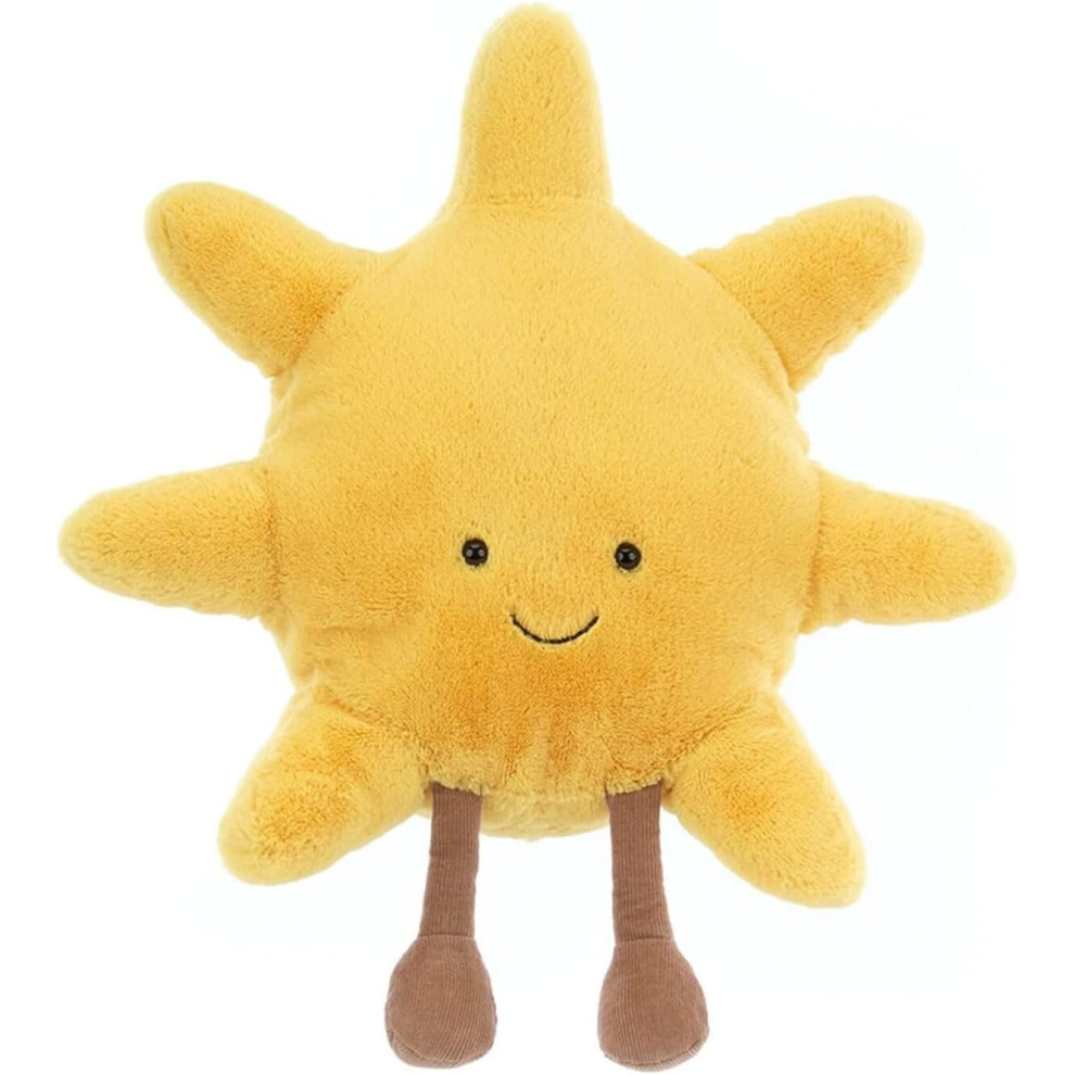 Amuseable Sun Pillow,Yellow Fun Sun Plush Throw Pillow,Kawaii Summer Sunshine Plushie,Sofa Cushion Pillow Car Neck Pillow(11.8in)