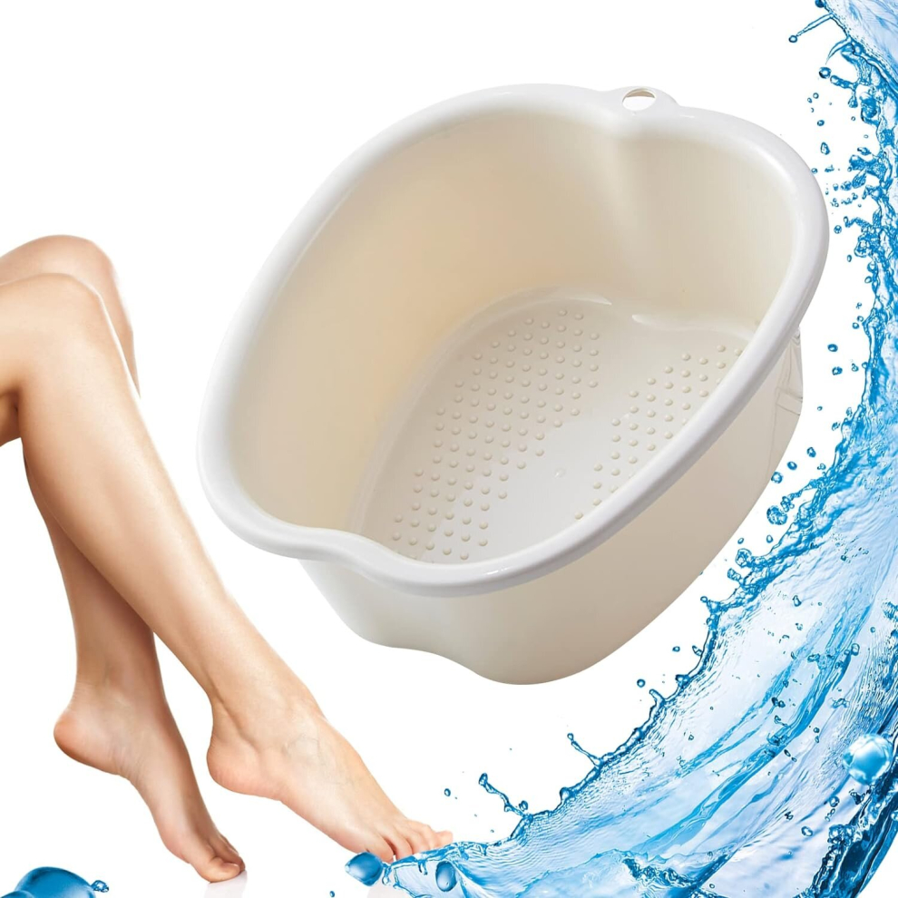 Tianfu Foot Soaking Bath Basin Foot Bath, Foot Massager Pedicure Foot Spa At Home For Feet Stress Relief, Soothe And Comfort Feet (White)
