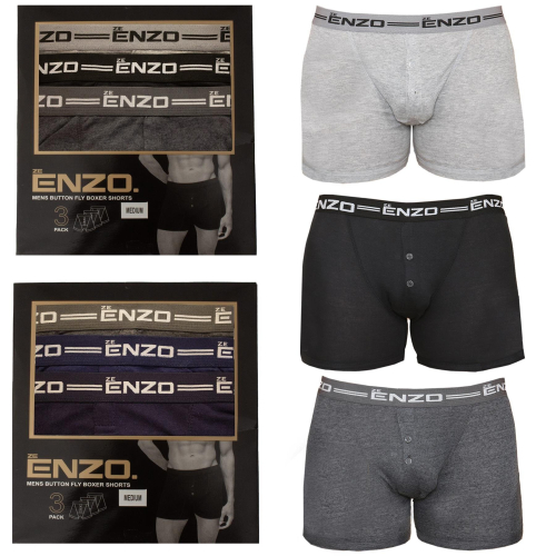 Ze Enzo (X-Large, Multicoloured) Enzo | Mens Boxers 3 Pack Assorted