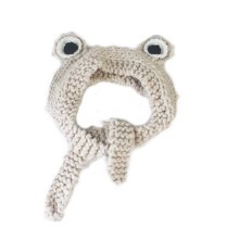 Children Cartoon Frog Big Eyes Earmuffs Hair Hat (Beige)