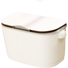 Kitchen Compost Bin for Counter Top or Under Sink, Plastic Wall Mounted Counter Waste Compost Bin with Lid for Cupboard, Bathroom (30x16x16cm) Lvory