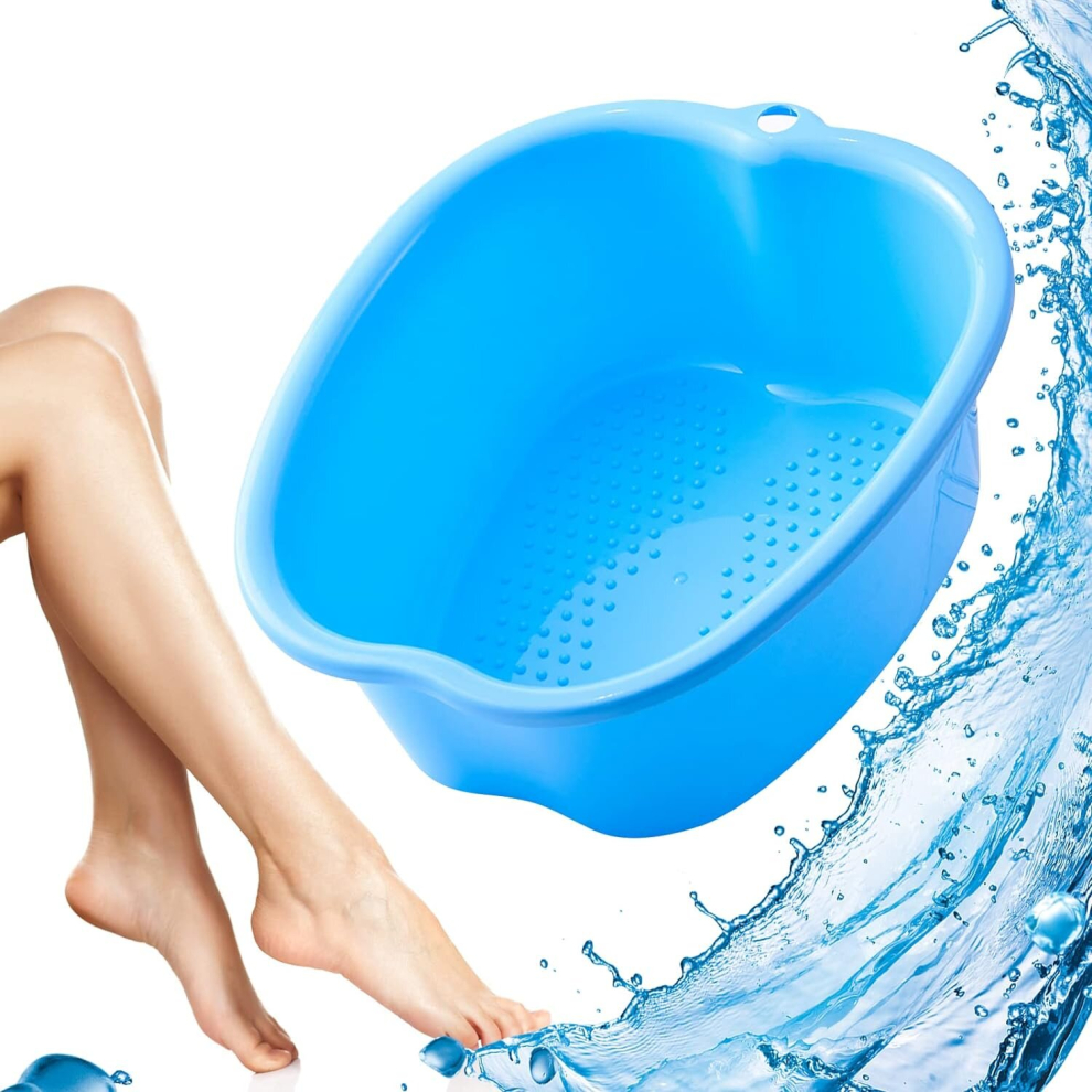 Tianfu Foot Soaking Bath Basin Foot Bath, Foot Massager Pedicure Foot Spa At Home For Feet Stress Relief, Soothe And Comfort Feet (Blue)