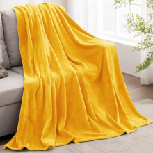 Fleece Blanket Yellow Throw Blanket for Couch & Bed, Plush Cozy Fuzzy Blanket 50" x 60", Super Soft & Warm Blankets for Fall and Winter