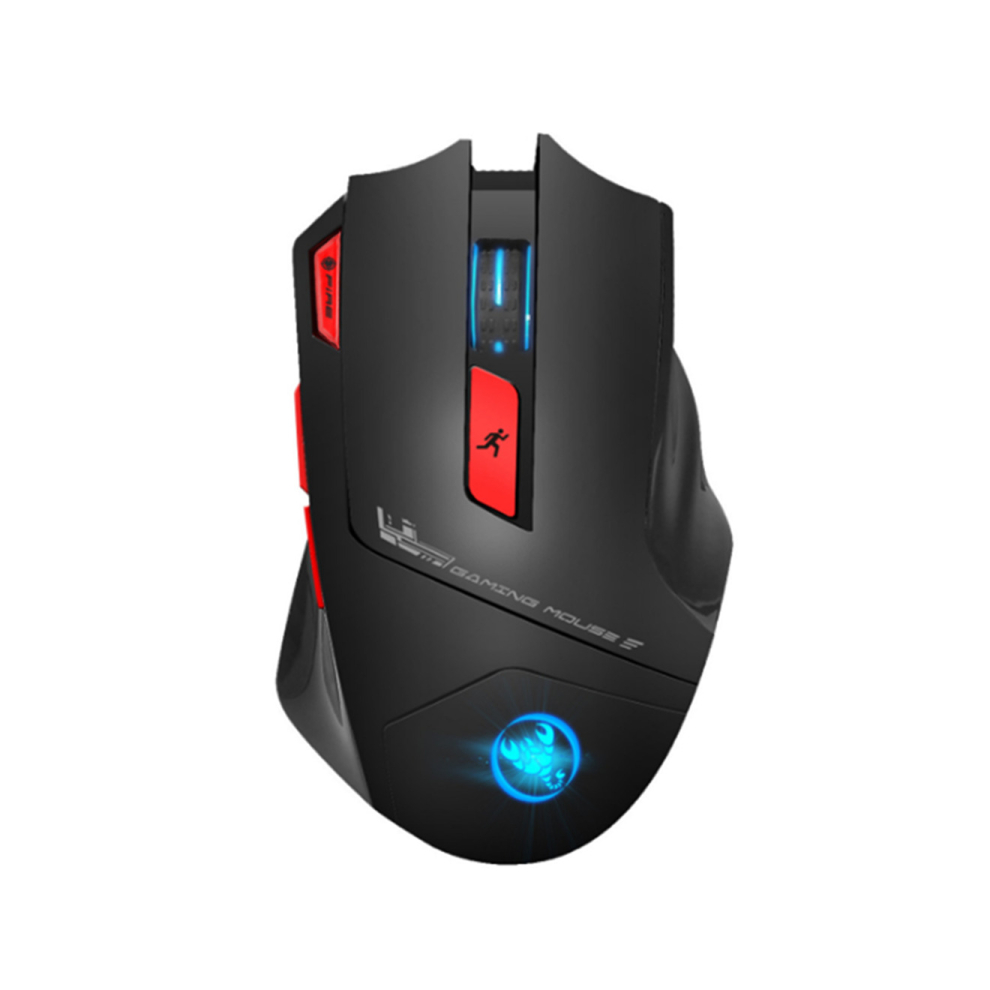 Hxsj T88 Charging 2.4Ghz Wireless Gaming Mouse Colorful Backlight Turnover Design Adjustable 4800Dpi - Black 766261501457