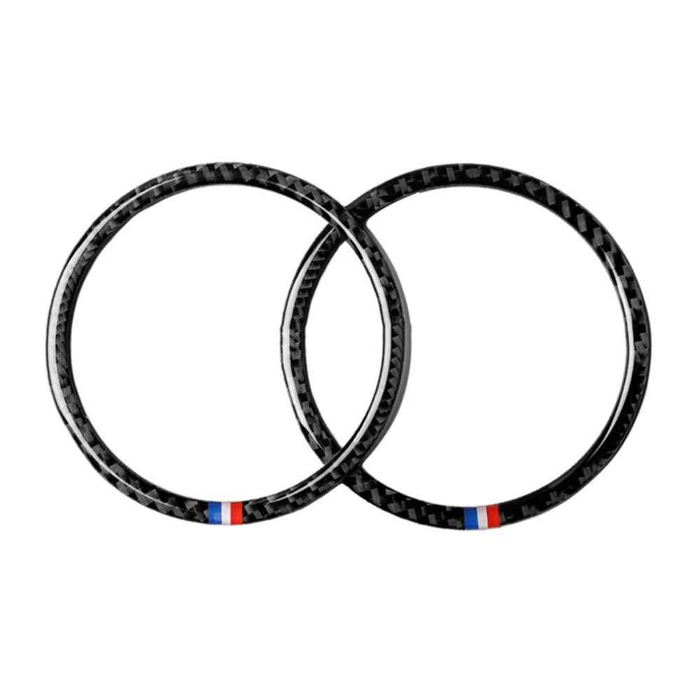 2 Pcs Car Usa Carbon Fiber Horn Ring Decorative Sticker For Ford Mustang Light 6913664853995