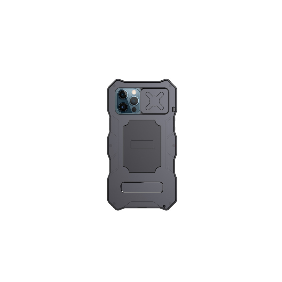 Suitable For Iphone13 Metal Anti-Fall Creative Goggles With Bracket Three-Proof Mobile Phone Case Black 774048960663