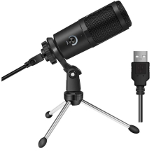 Metal USB Condenser Recording Microphone For Laptop Windows Cardioid Studio Recording Vocals Voice OverYouTubeK669 - black