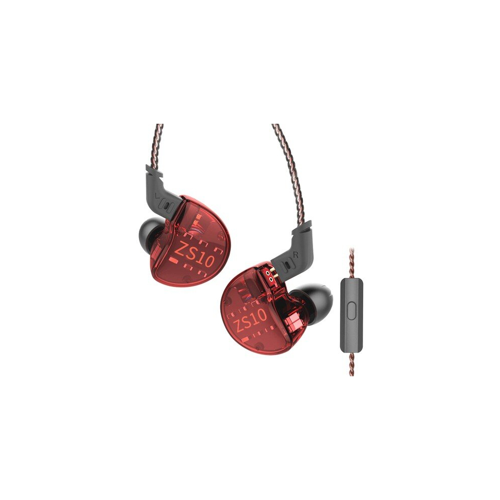 Kz Zs10 Wi Earphone 4Ba+1Dd Hybrid Technology In-Ear Hifi Bass Game Headset -With Mic Red 766261512729