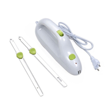 Stainless Steel Knife Blade Bread Cutting Machine Handheld Toast Cutter Mini Electric Frozen Meat Slicer EU Plug(Green+White)