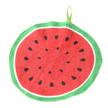 10 PCS Baby Kids Round Cotton Hand Towel Kitchen Fruit Wipe Dishcloth Hanging Towels(Watermelon)