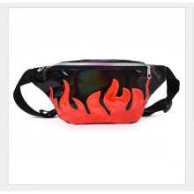 Waist Bag Matte Material Fanny Pack Laser Purse Translucent Reflective Chest Waist Bag(Black)