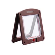 Lockable Cat Flap Door Kitten Dog Pet Lock Suitable for Any Wall or Door - Dark Brown