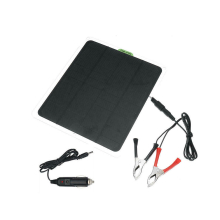 20W Solar Panel 12V / 5V Battery Charger For RV Boat Car Home Clip - Black
