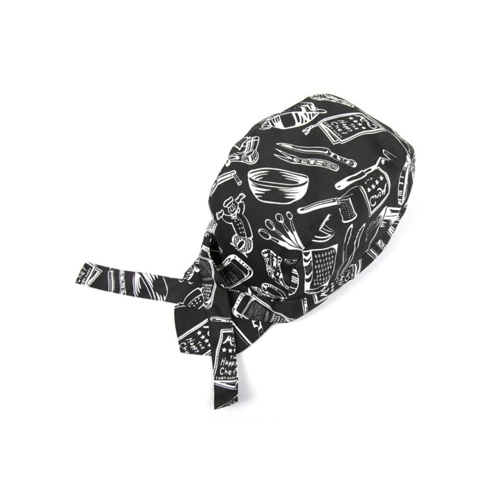 2Pcs Simple Style Unisex Chef Waiter Work Cap Pirate Hat Turban Cap 6913664811407