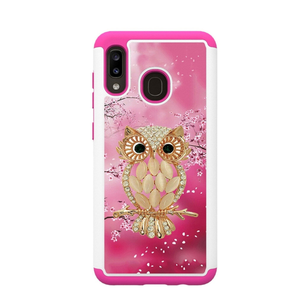 Coloured Drawing Pattern Pc + Tpu Protective Case For Galaxy A20 / A30(Shell Owl) 8881471553514