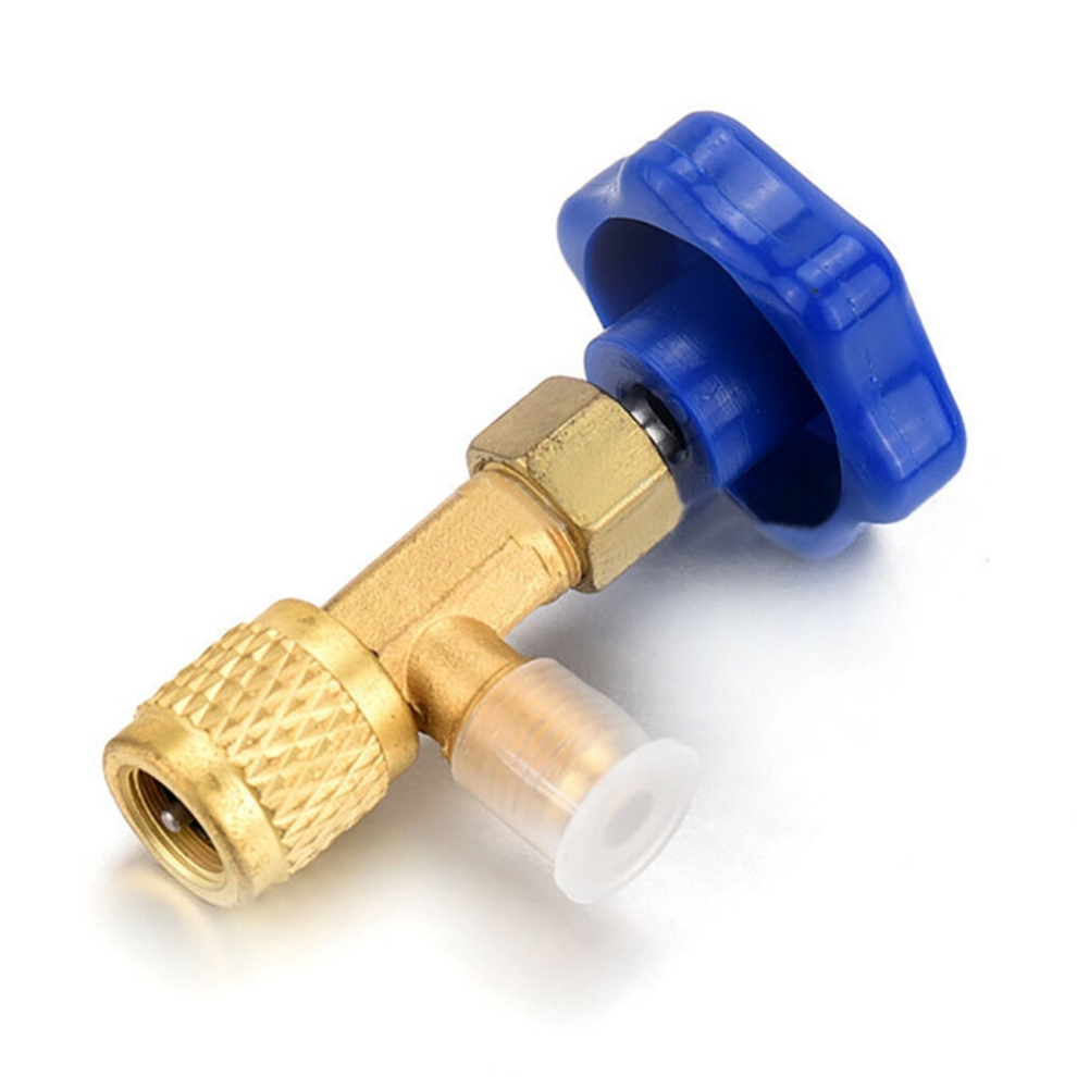 Metal Valve Bottle Opener 1/4 Sae Connector Dispensing Refrigerant Valve Bottle Openers For R22 R134a R410a Blue 7061857243555