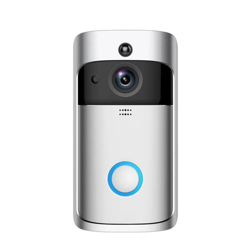 Smart Doorbell Camera Wifi Wireless Call Intercom Video-Eye for Apartments Door Bell Ring for Phone Home Security Cameras - silvery