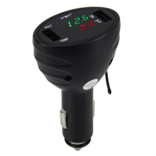 3 In 1 Digital Thermometer Car Battery Monitor Car-Mounted Charger Low Power Consumption High Light Display Usb Charger