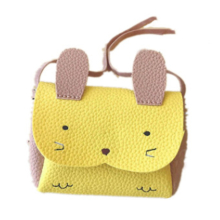 3PC Girls PU Coin Purse Bag Wallet Kids Rabbit One Shoulder Bag Small Coin Purse(Yellow)