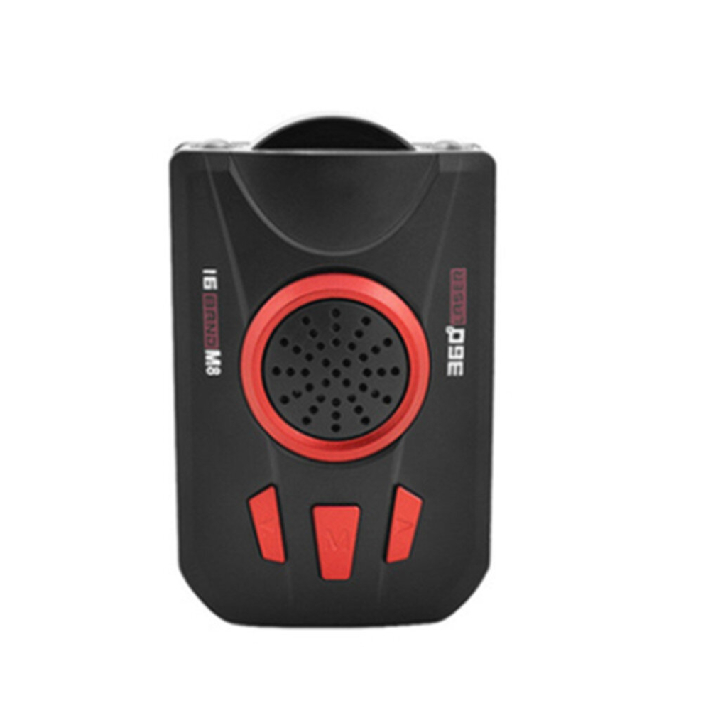 M8 360 Degrees Full-Band Scanning Car Speed Testing System Radar Laser Detector, Support English & Russian Voice Broadcast(+Black) Red/Black 6913664869859