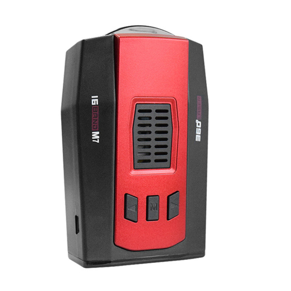 M7 360 Degrees Full-Band Scanning Car Speed Testing System Radar Laser Detector, Support English & Russian Voice Broadcast(+Black) Red/Black 6913664869866