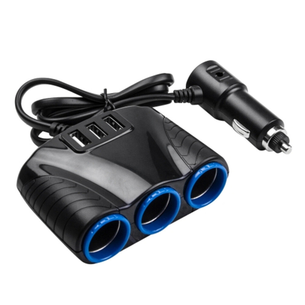 12-24V 3.1A 3 Usb Ports Cigarette Lighter Sockets Car Charger 6913664861242