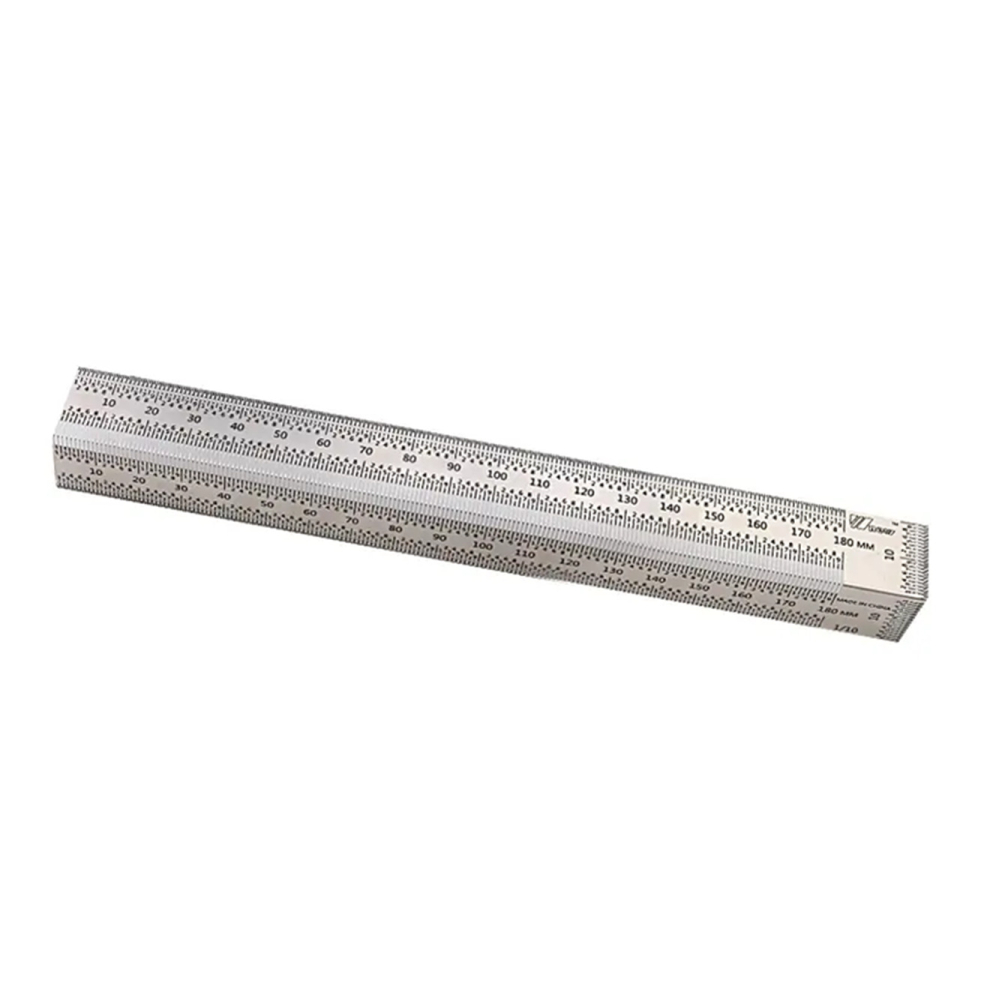 High-Precision Scale Ruler Stainless Woodworking Scribing T-Type Hole Mark Line Gauge Carpenter Measuring Tools - 180Mm No Pen 766261495596