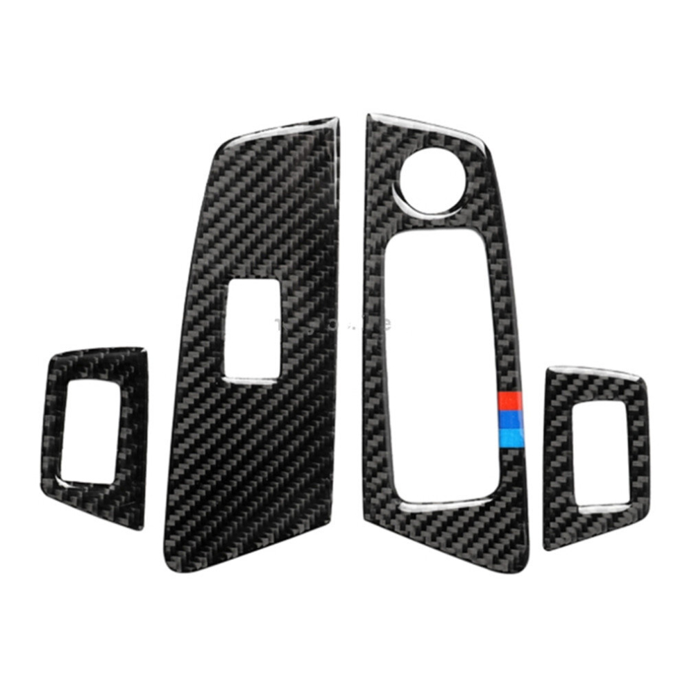 Car Tricolor Carbon Fiber Door Window Lift Panel Decorative Sticker For Bmw 5 Series G38 528Li / 530Li / 540Li 2018 Light 6913664855876