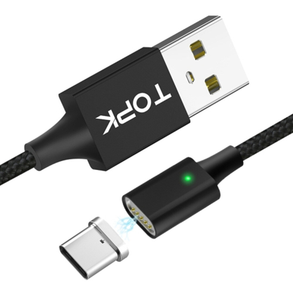2M Type-C Magnetic Braided Fast Charging Sync Data Cable(Black) Black 8881471543591
