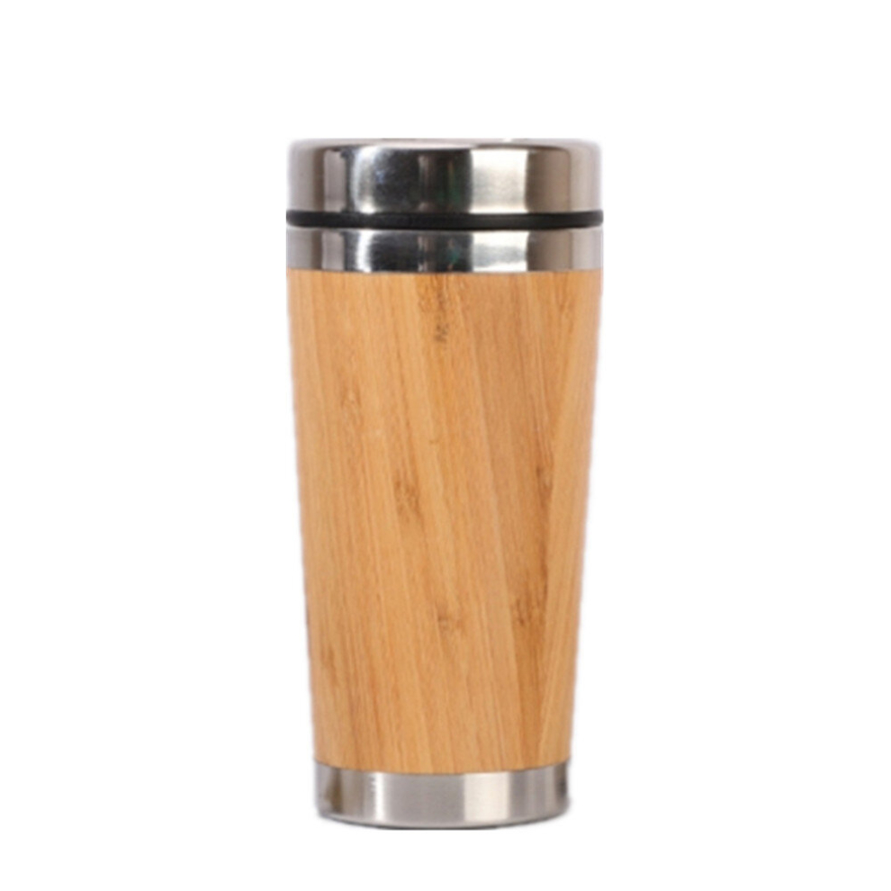 Stainless Steel Bamboo Thermos Cup Office Mesh Water Cup with Filter, Capacity:450ml-image-OPC-PD6HWWD-NEW
