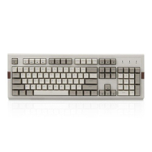 Ajazz AK510 Retro Game Kabelgebundene Mechanische Tastatur 104 PBT Kugeltastenkappe RGB-Leuchten Brauner Schalter - Grau + Weiß