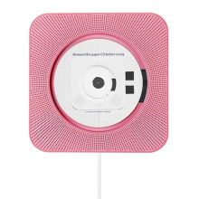 Kecag KC-808 CD player montabil pe perete cu Bluetooth cu telecomandă Radio FM MP3 Mufă pentru căști USB - roz