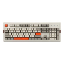 Ajazz AK510 Retro Game Kabelgebundene mechanische Tastatur 104 PBT Kugeltastenkappe RGB-Leuchten Schwarzer Schalter - Orange + Weiß
