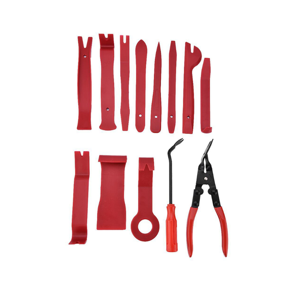 Hand Tool Removal Tool Kit Car Panel Tool 13Pcs Disassembly Tool Set Car Door Panel Removal Tool Audio Disassembly Tool Kit - Red 766261499228