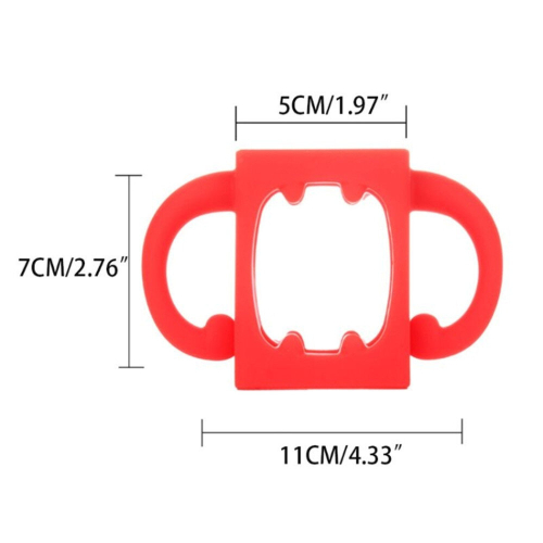 Baby Bottle Universal Silicone Anti-scalding Handle(Red) 2