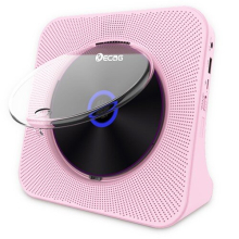 KC-806 Desktop CD Player cu afișaj LED Telecomandă Bluetooth 5.0 Radio FM MP3 Mufă pentru căști USB - roz