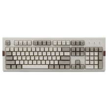 Ajazz AK510 Retro Game Kabelgebundene mechanische Tastatur 104 PBT-Kugeltastenkappe RGB-Leuchten Schwarzer Schalter - Grau + Weiß