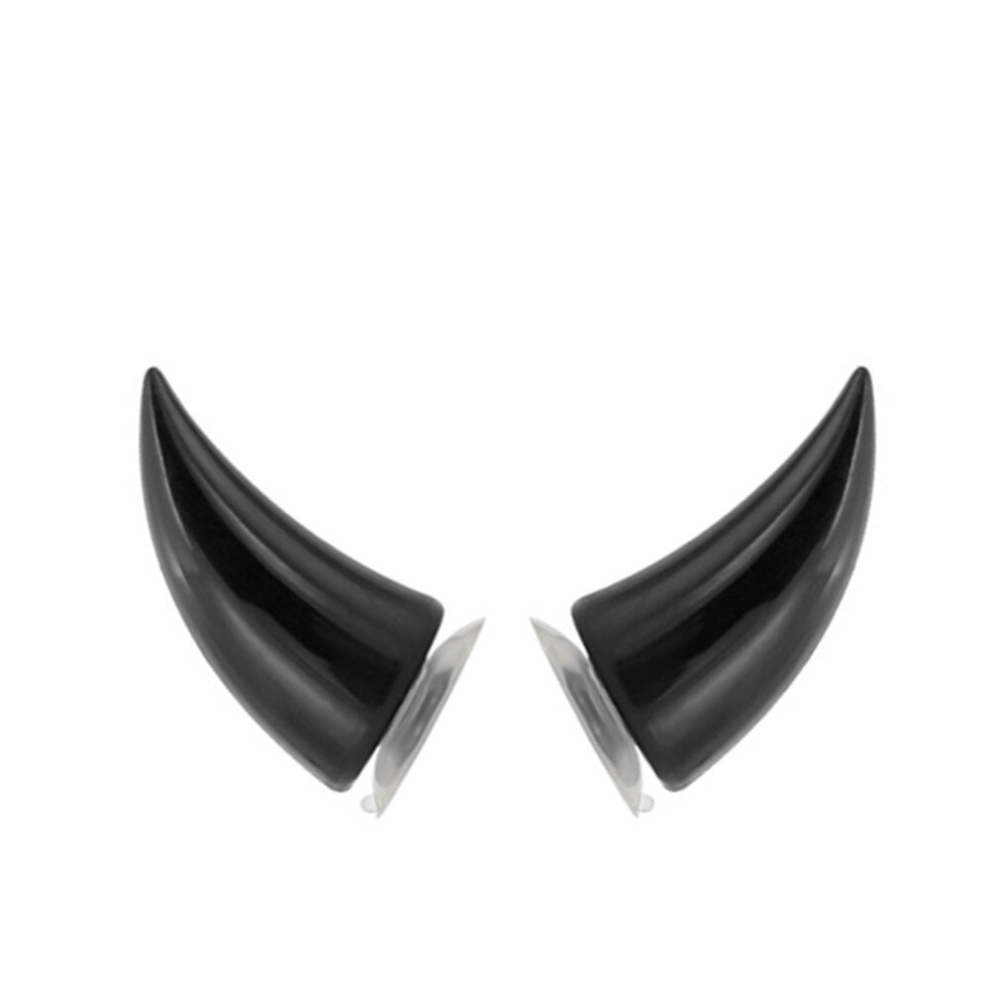 2 Pcs Motorcycle Helmet Devil Decoration Motorbike Helmet Suction Cups Horns Decoration Headwear Sucker(Black) Black 6913664850284