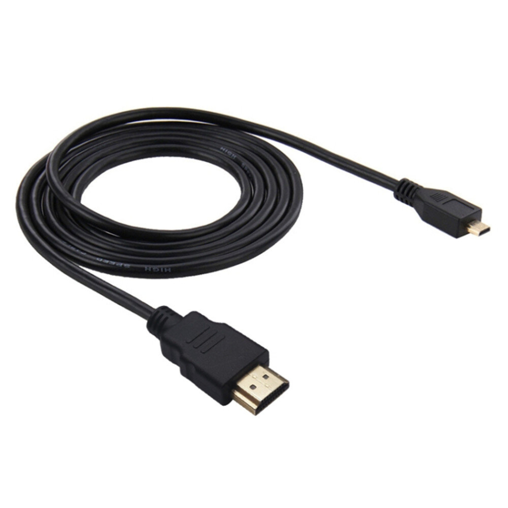2Pcs Video 19 Pin Hdmi To Micro Hdmi Cable For Gopro Hero4 /3+ /3, Sony, Lg, Panasonic, Canon, Nikon, Smartphones And Cameras, Length: 1.5M 8881471560178
