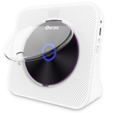 KC-806 Desktop CD Player cu afișaj LED Telecomandă Bluetooth 5.0 Radio FM MP3 Mufă pentru căști USB - Alb