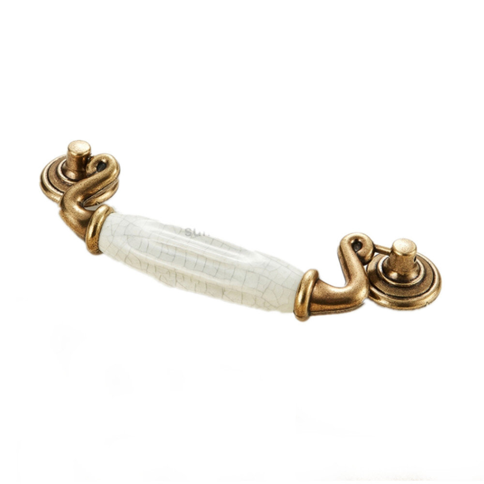 4 Pcs 5047_115 Ceramic Crack Closet Cabinet Handle Pitch: 115Mm 7061857221133