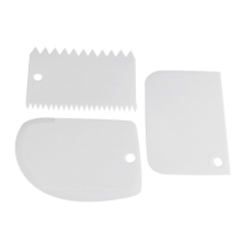 10 Set 3PCS/1Set Colorful Multifunctional Irregular Teeth Edge DIY Cream Scraper Set Cake Mold Tools(White)