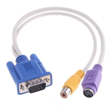 3Pcs Vga Video Card To S-Video And Rca Tv Display Adapter Cable