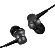 Bass Wired 3.5mm In-Ear Sports Earphones with Mic, for Xiaomi/Samsung/Huawei, On-Cord Controls, Aluminum Shell, 3rd-Gen Damping - Black