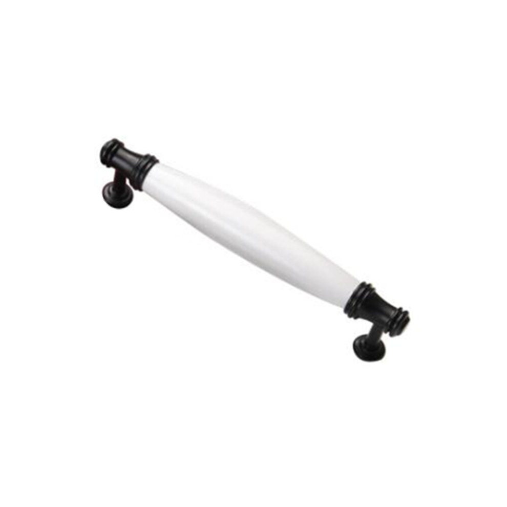 2 Pcs Black And White Ceramic Closet Cabinet Handle Pitch: 128Mm 7061857233198
