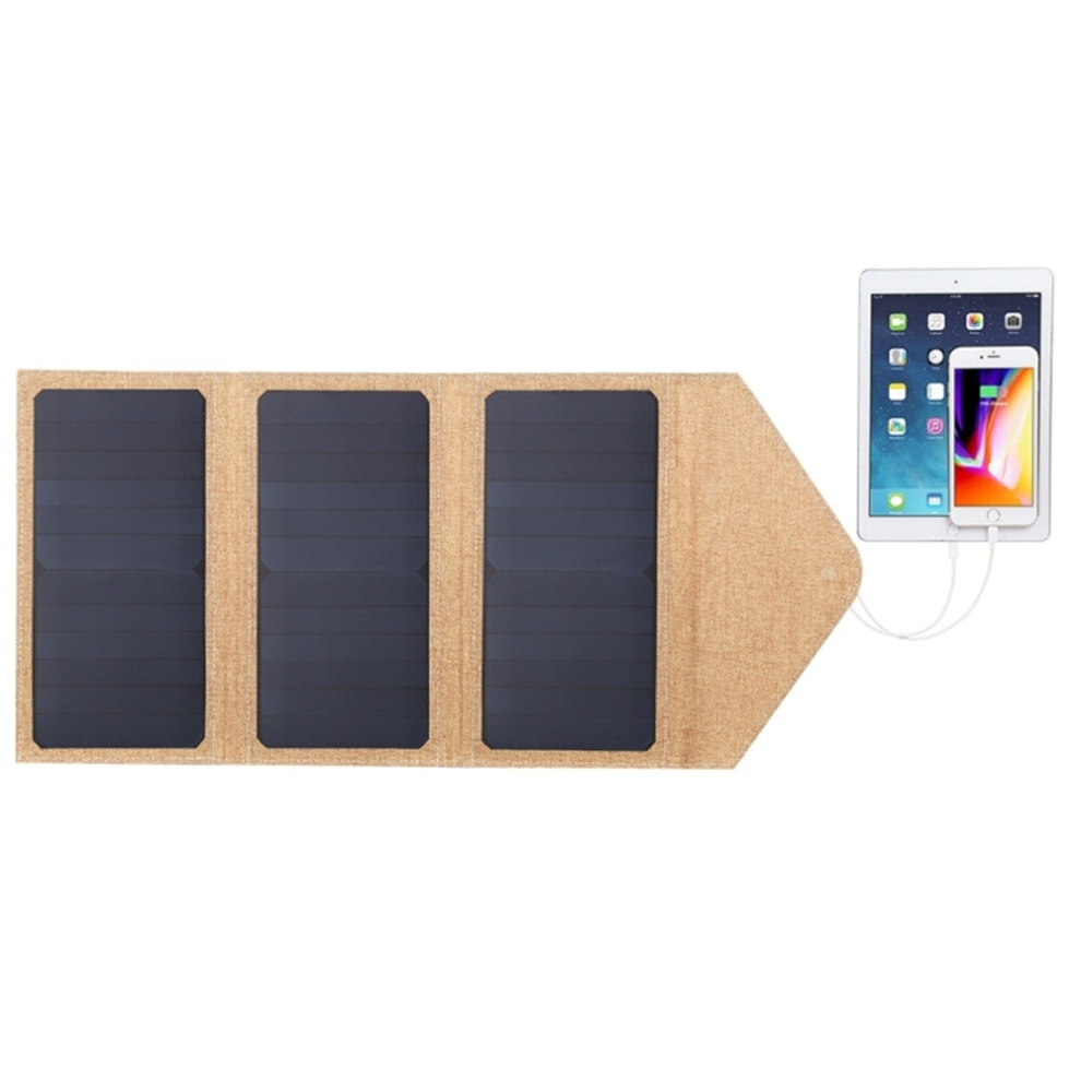 21W Foldable Solar Panel Charger With 5V 2.9A Max Dual Usb Ports(Yellow) Yellow 6913664824780